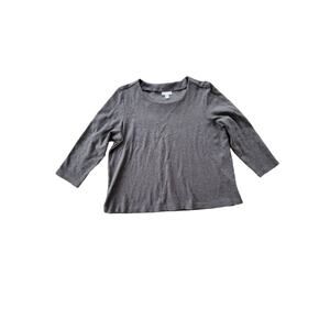 J.Jill Ponte Micro Houndstooth Boxy Soft Knit Stretchy Dark Academia Top Size M